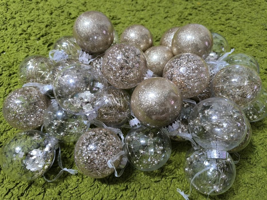 Новорічні ялинкові кулі 30 шт. пластик, діаметр 60 мм
