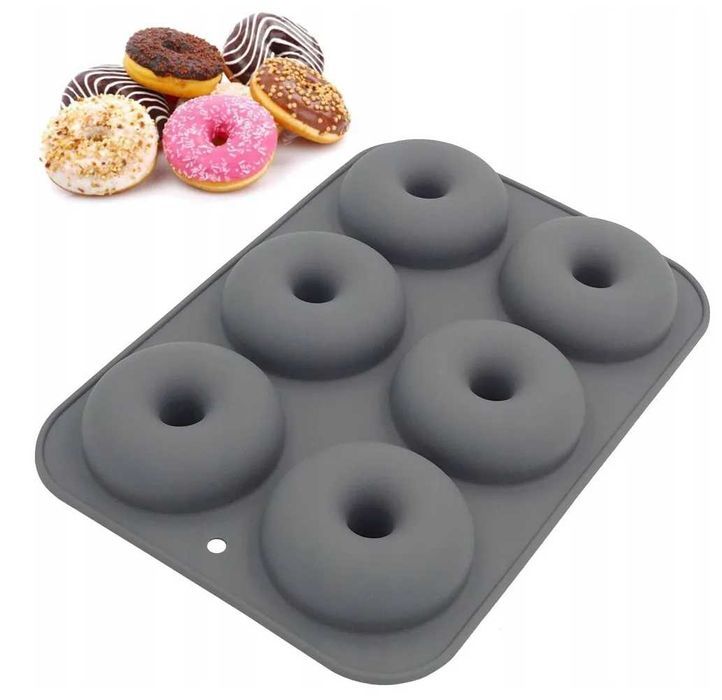 Forma silikonowa do muffinek foremka na oponki babeczki donuty 26cm