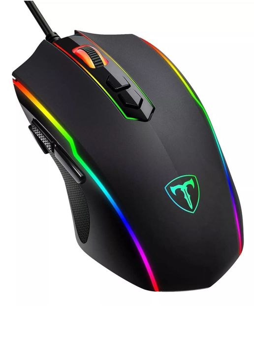NOWA Mysz przewodowa USB RGB dla graczy LED 8 przycisków