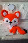 Rudy lis, lisek zawieszka, brelok do kluczy handmade