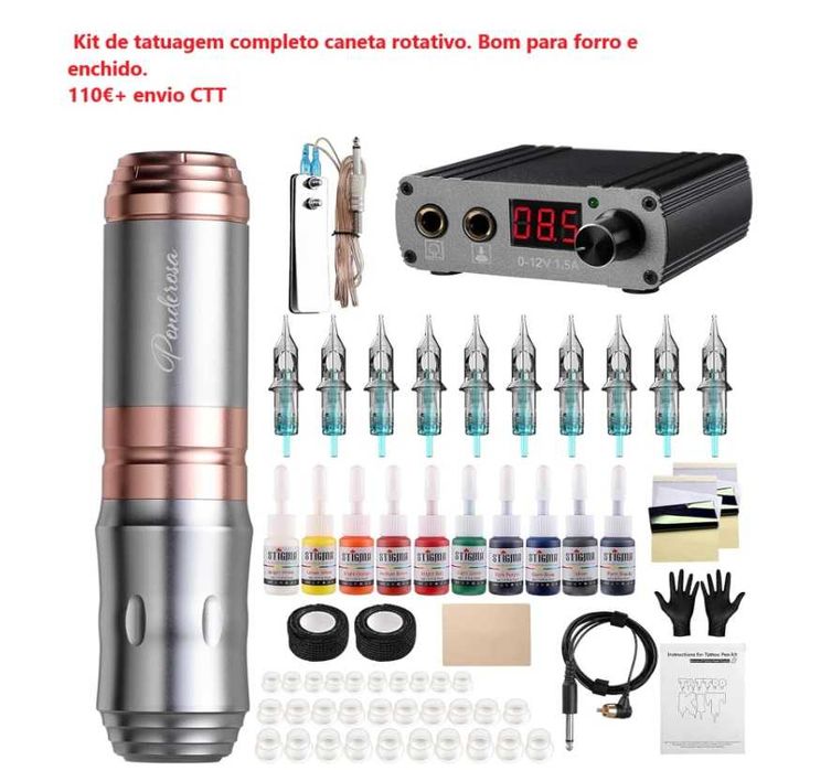 TATTOO - Kits Tattoo, Pen/Caneta, Aerógrafo, Agulhas/Cartuchos, Tintas