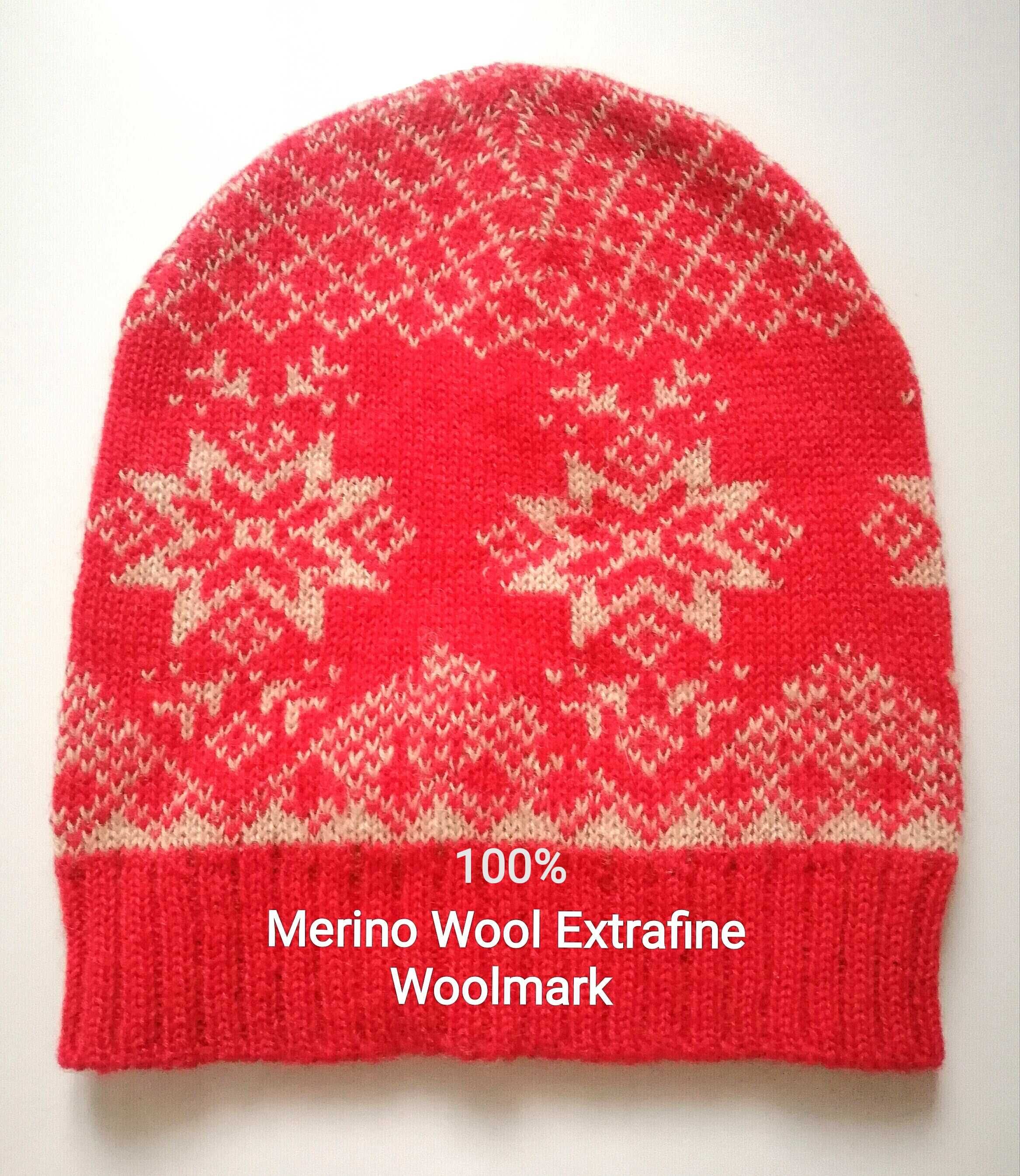 Czapka Beanie Merino Wool Extrafine Woolmark 100% wełna