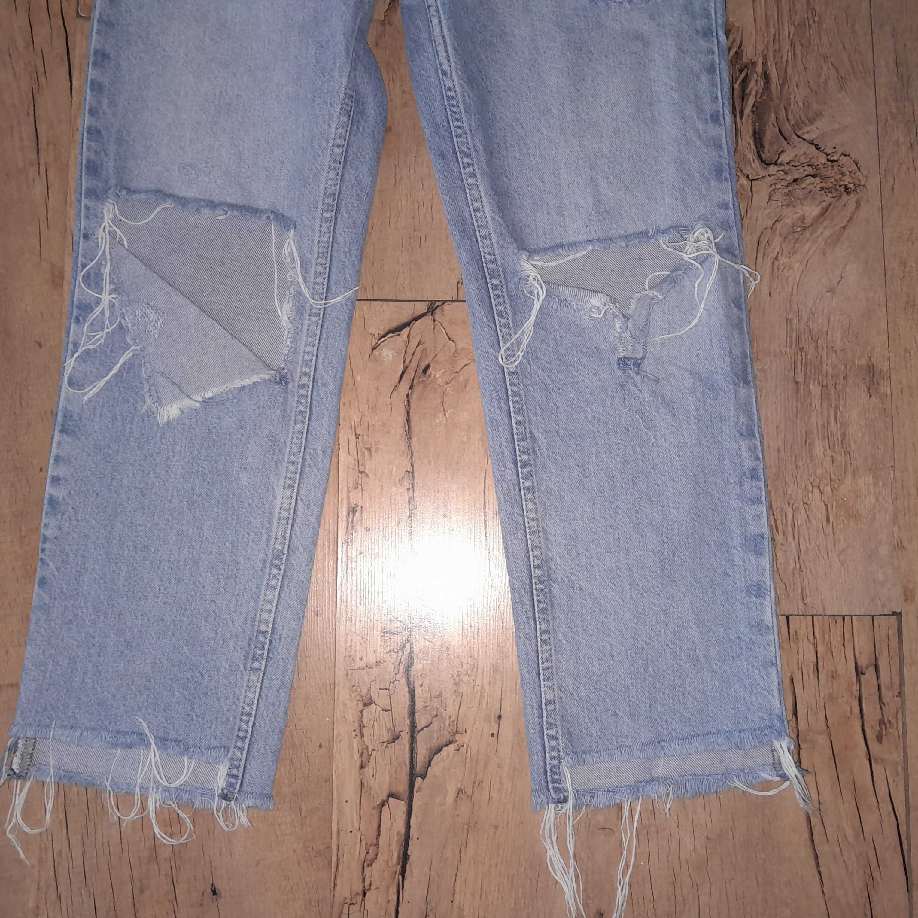 Niebieskie jeansy Denim Co. XS dziury