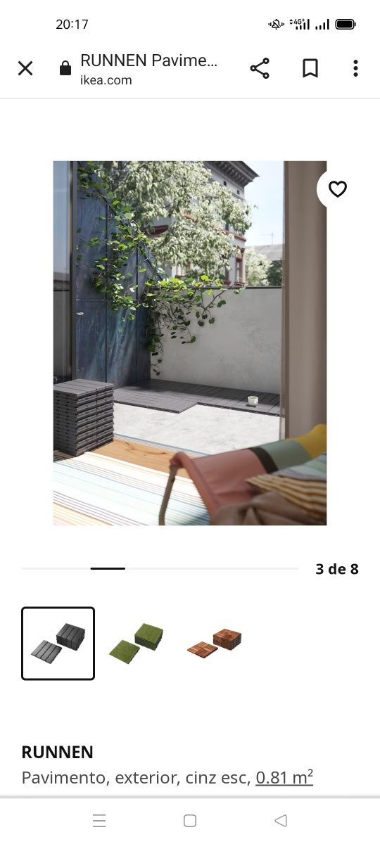 Pavimento exterior, Runnen IKEA. NOVO