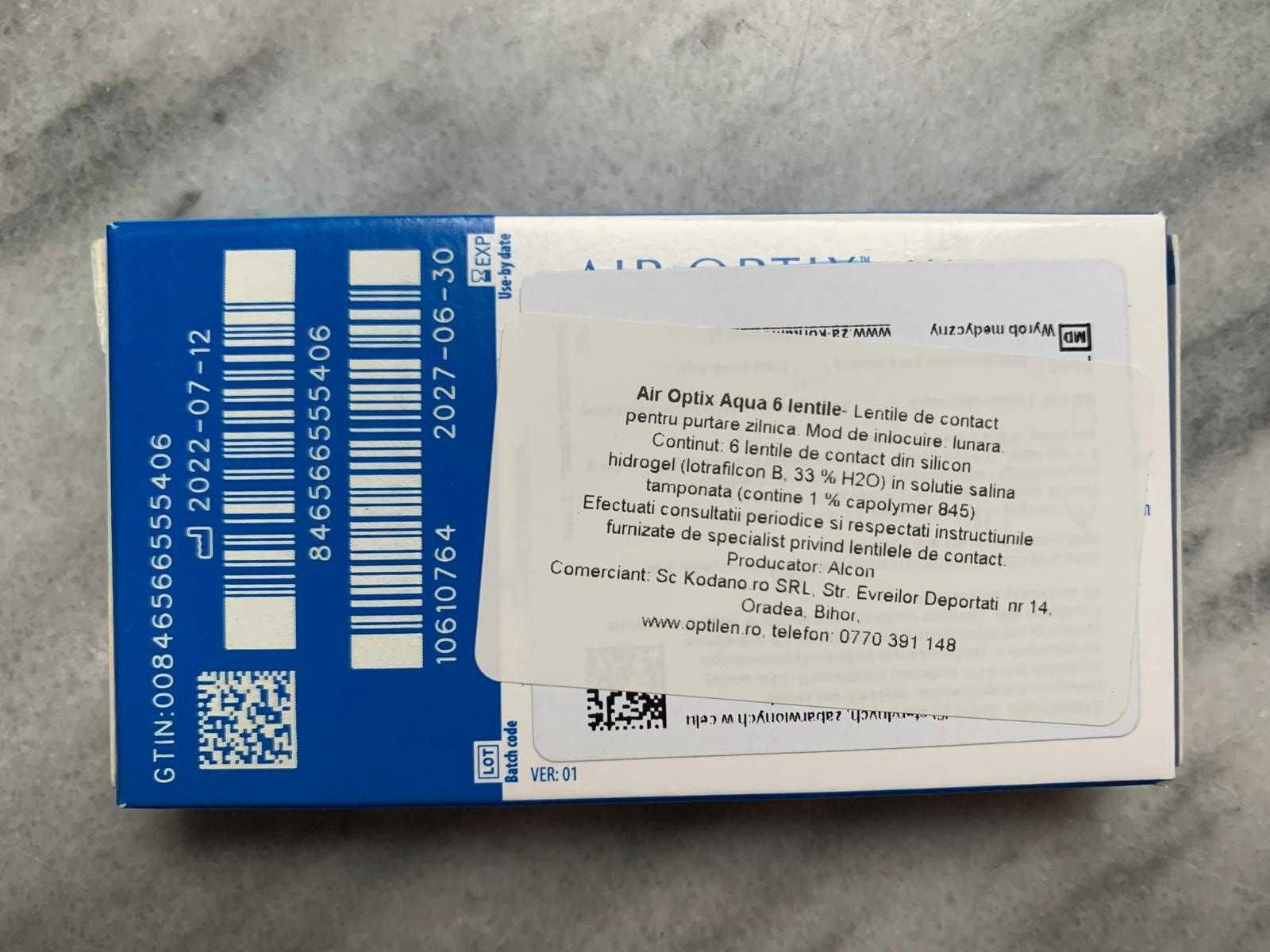 Soczewki miesięczne Air Optix Aqua silikonowo-hydrożelowe moc -5.75
