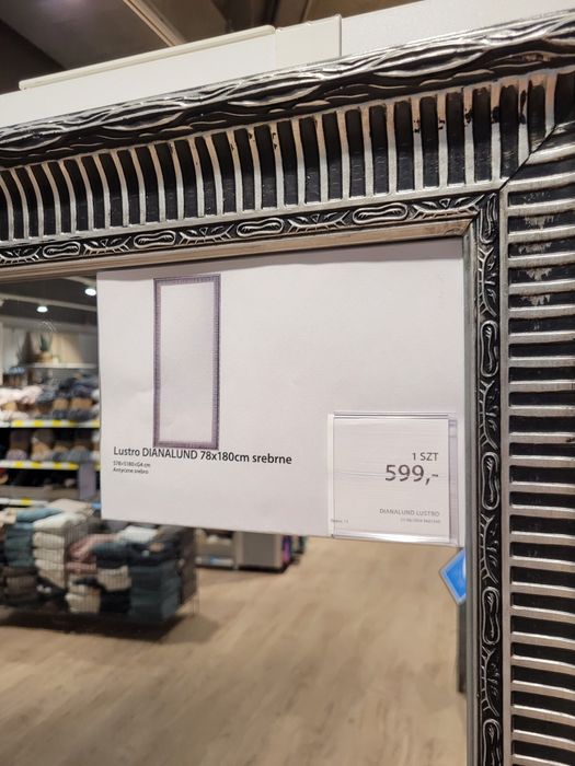 Lustro DIANALUND 78x180 srebrny postarzane