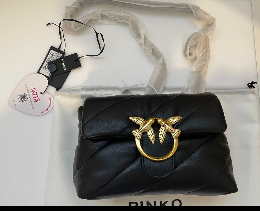 torebka pinko love mini puff złota