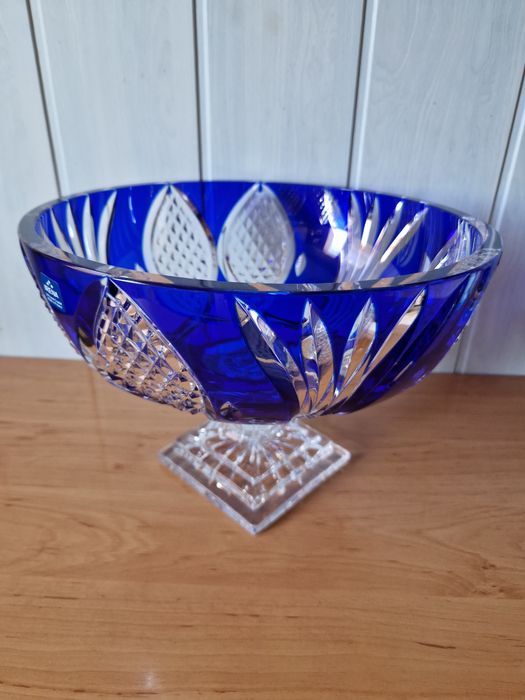 Waza misa owocarka kobaltowy kryształ duża IRENA
