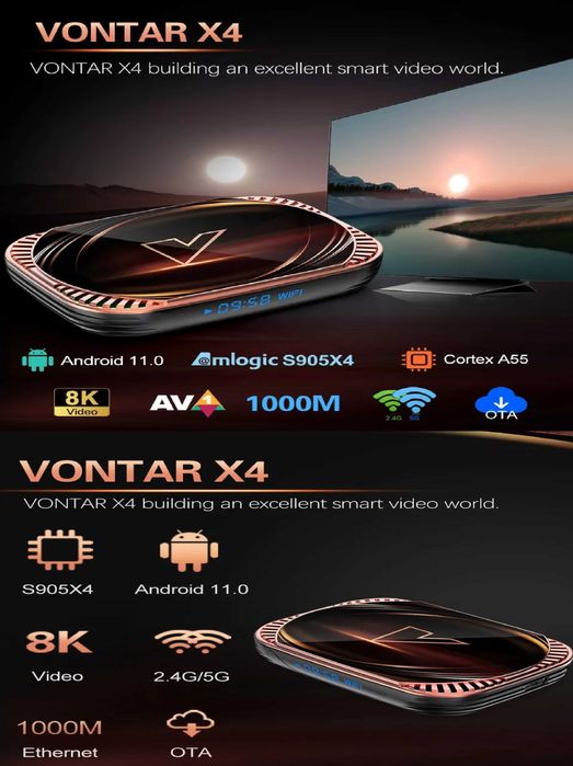 Vontar X4 4/32Gb Lan1GB прошивка Ugoos або Аndroid TV