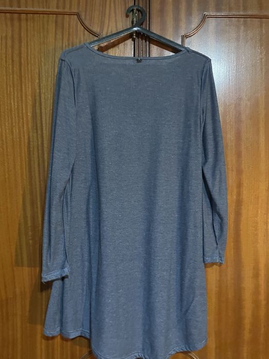 Vestido azul manga comprida