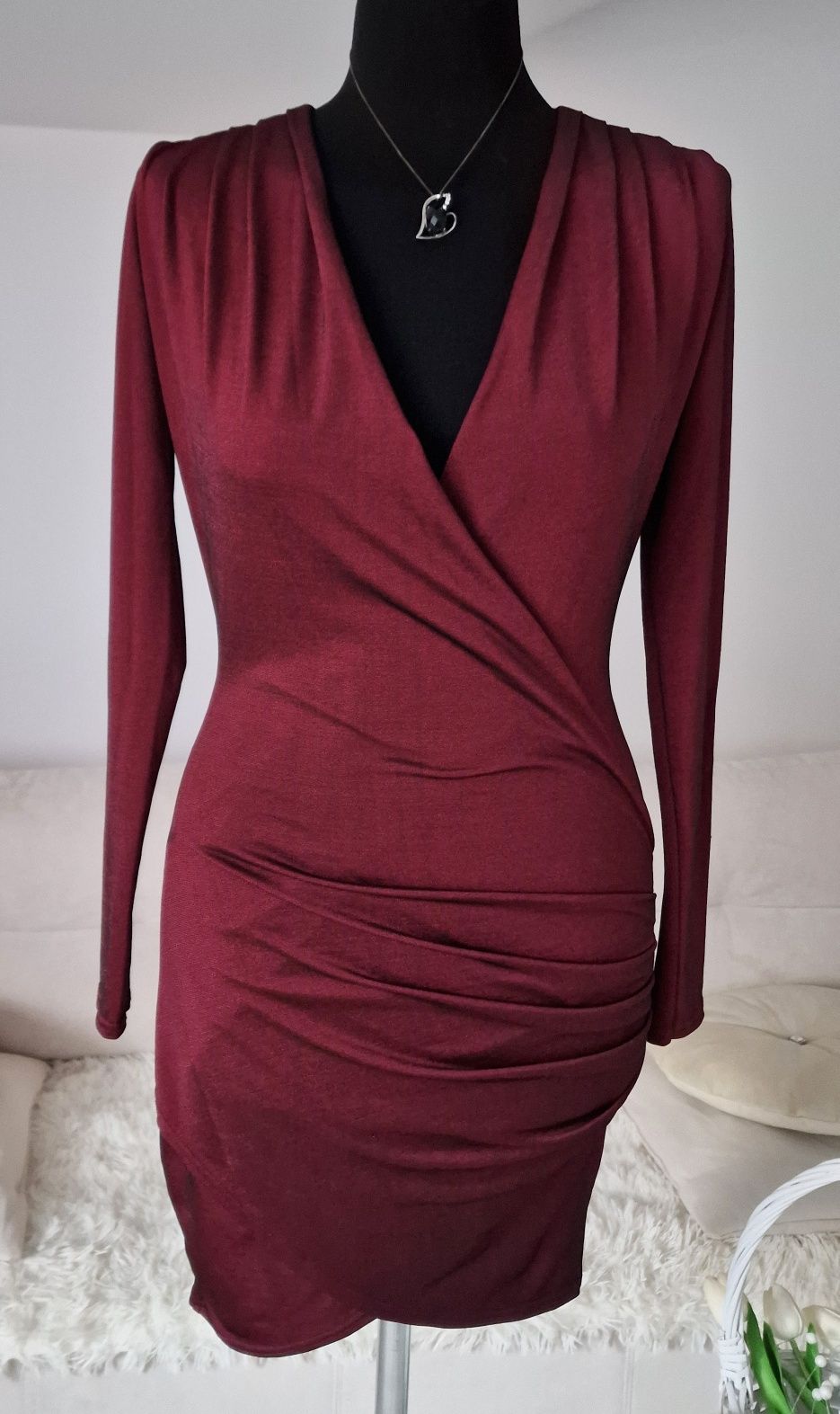 Sukienka bordo"Boohoo".