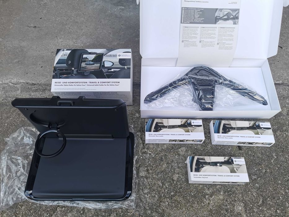 VW nowy zestaw Travel & Comfort baza stolik, wieszak, uchwyt na tablet