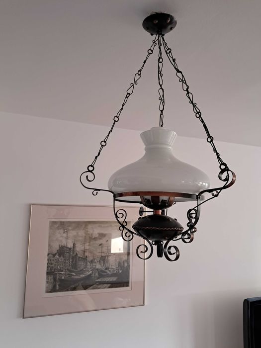 lampa sufitowa, żyrandol, vintage, PRL