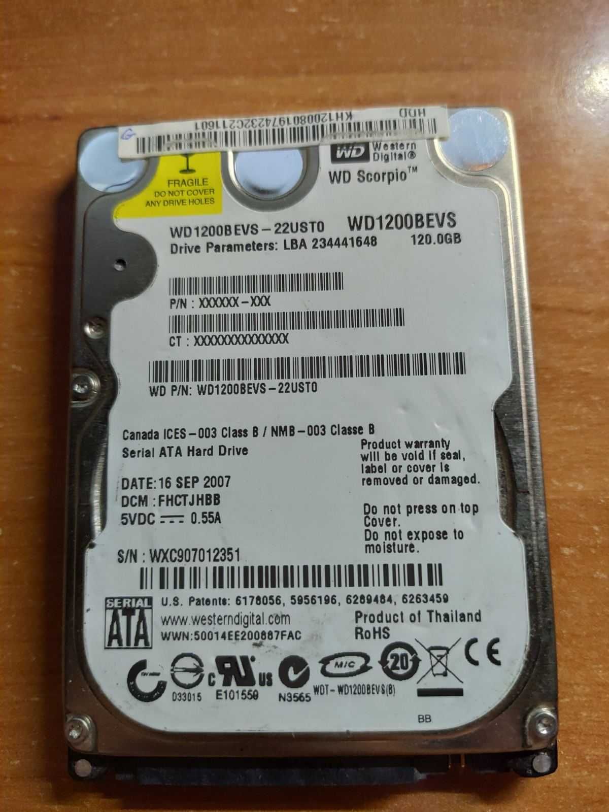 Продается HDD WD scorpio