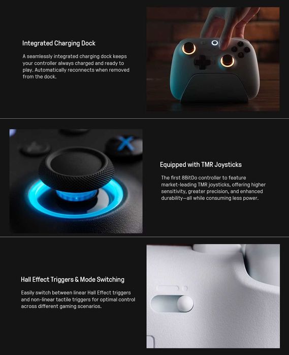 Геймпад 8BitDo Ultimate 2 для Windows/Android ігровий контролер TMR