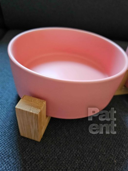 Miski ceramiczne dla psa kota zestaw 2 sztuki x 400 ml różowe
