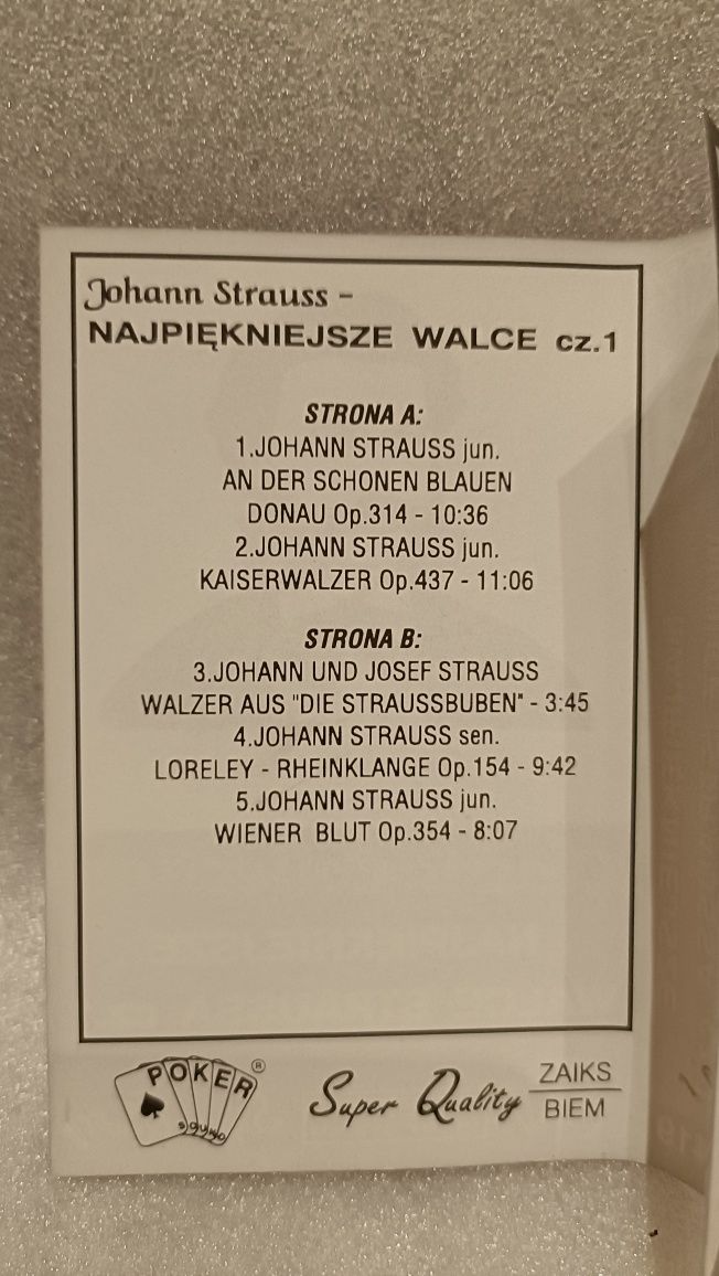 JOHANN STRAUSS "walce Straussa" cz.1 na kasecie