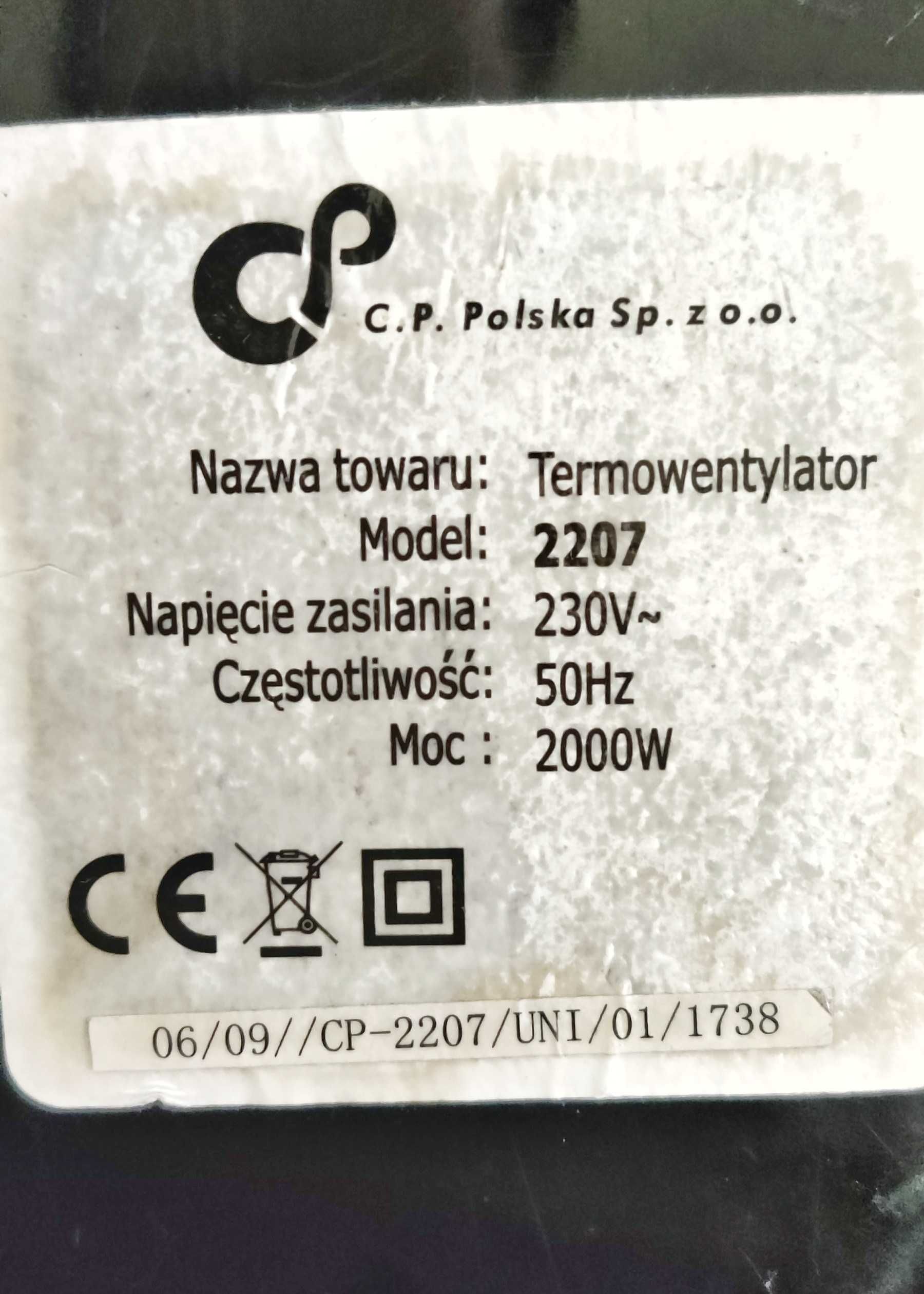 Termowentylator, farelka, grzejnik 2000W