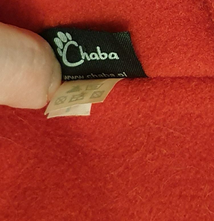Czerwona ciepła kurteczka firmy Chaba- wymiary w opisie