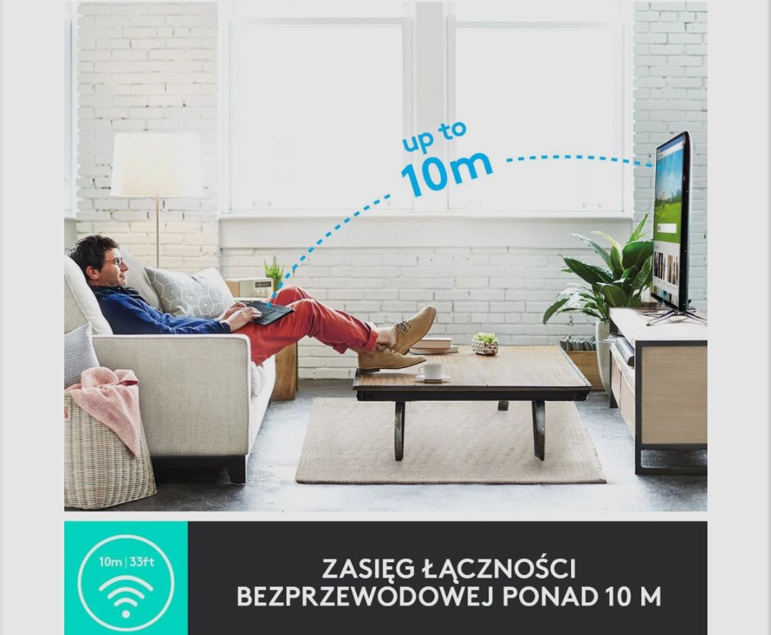 Klawiatura multimedialna do TV Logitech K400 Plus bluetooth BT