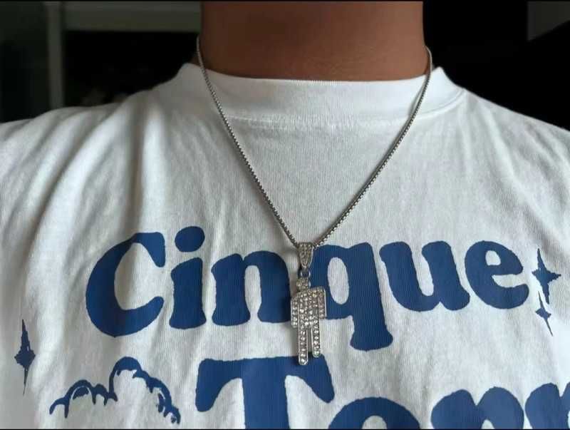 łańcuszek chain drip y2k rap drip ice diamenty trap łańcuch wisiorek