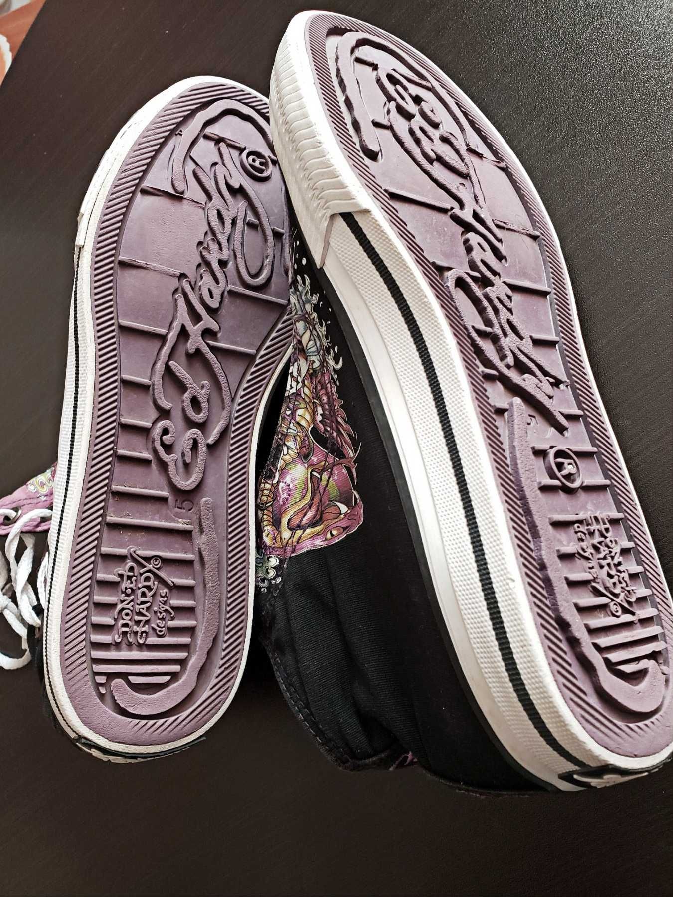 Кеды Ed Hardy высокие ботинки хайтопы 36 22.5 см. original стиль