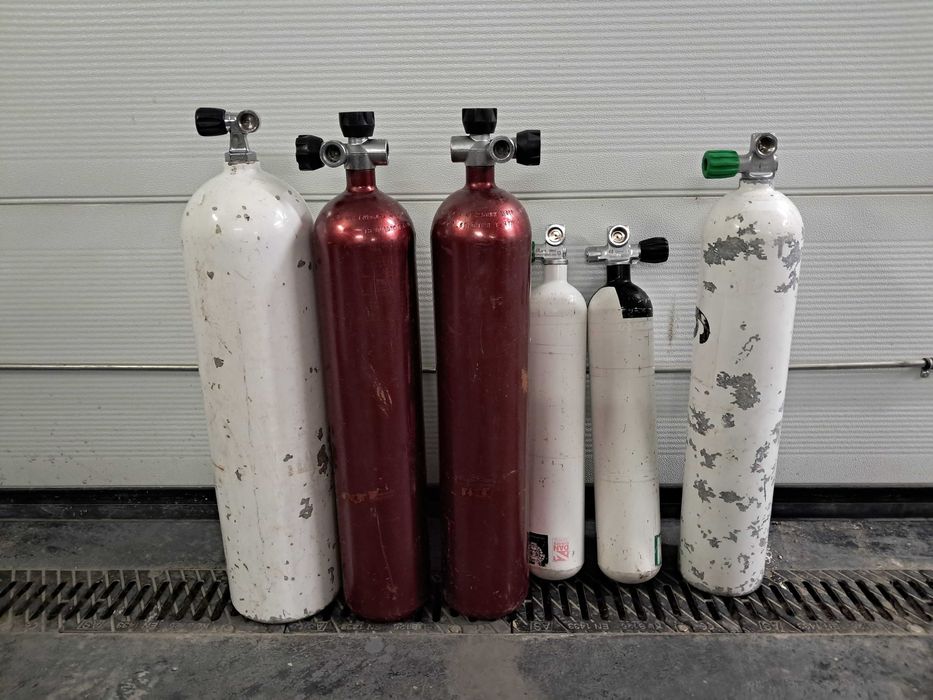 Butle nurkowe. Luxfer stage, alu, rebreather