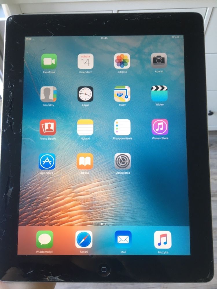 Tablet iPad 2 gen 16GB uszkodzony ekran