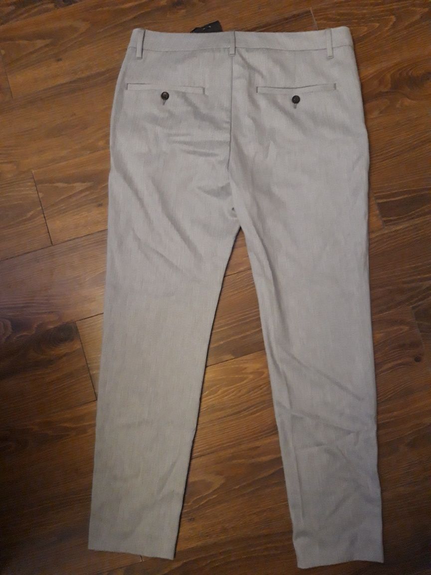 Spodnie, chinosy Plain, rozmiar L/XL, 34, męskie, szare