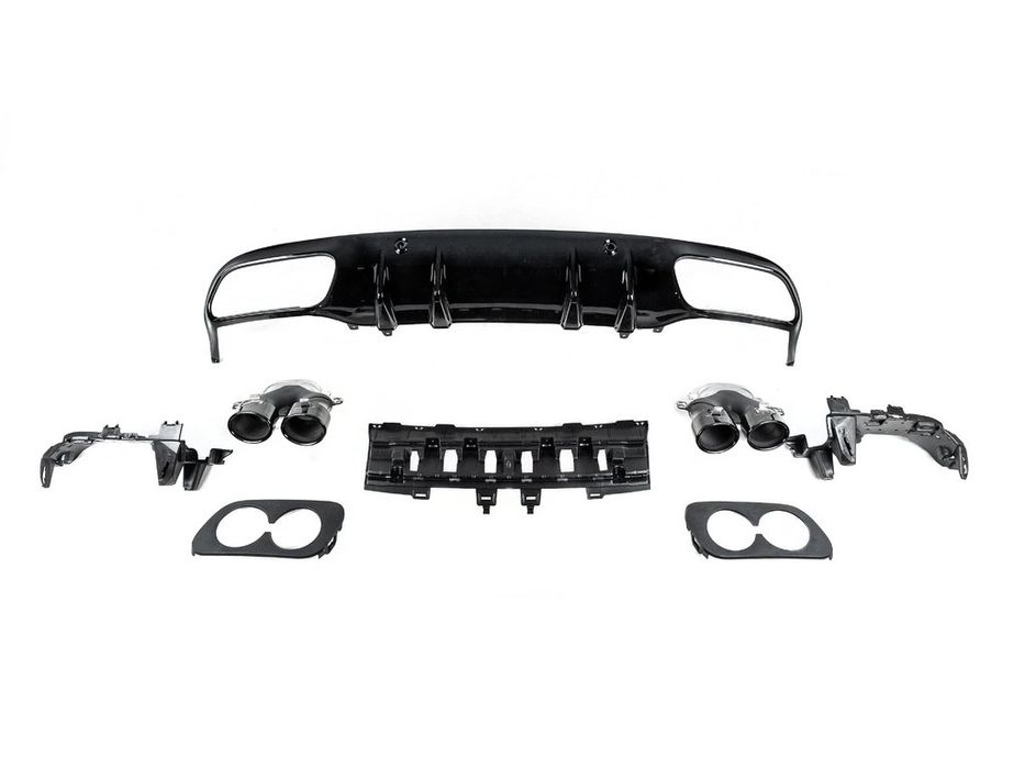 Mercedes C-сlass W205 2014-2021р Задній дифузор з насадками AMG43