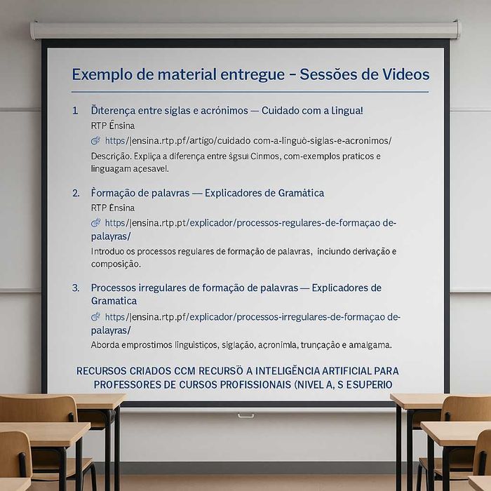 Apoio a Professores de Cursos Profissionais (Nível 4, 5 e Superiores)