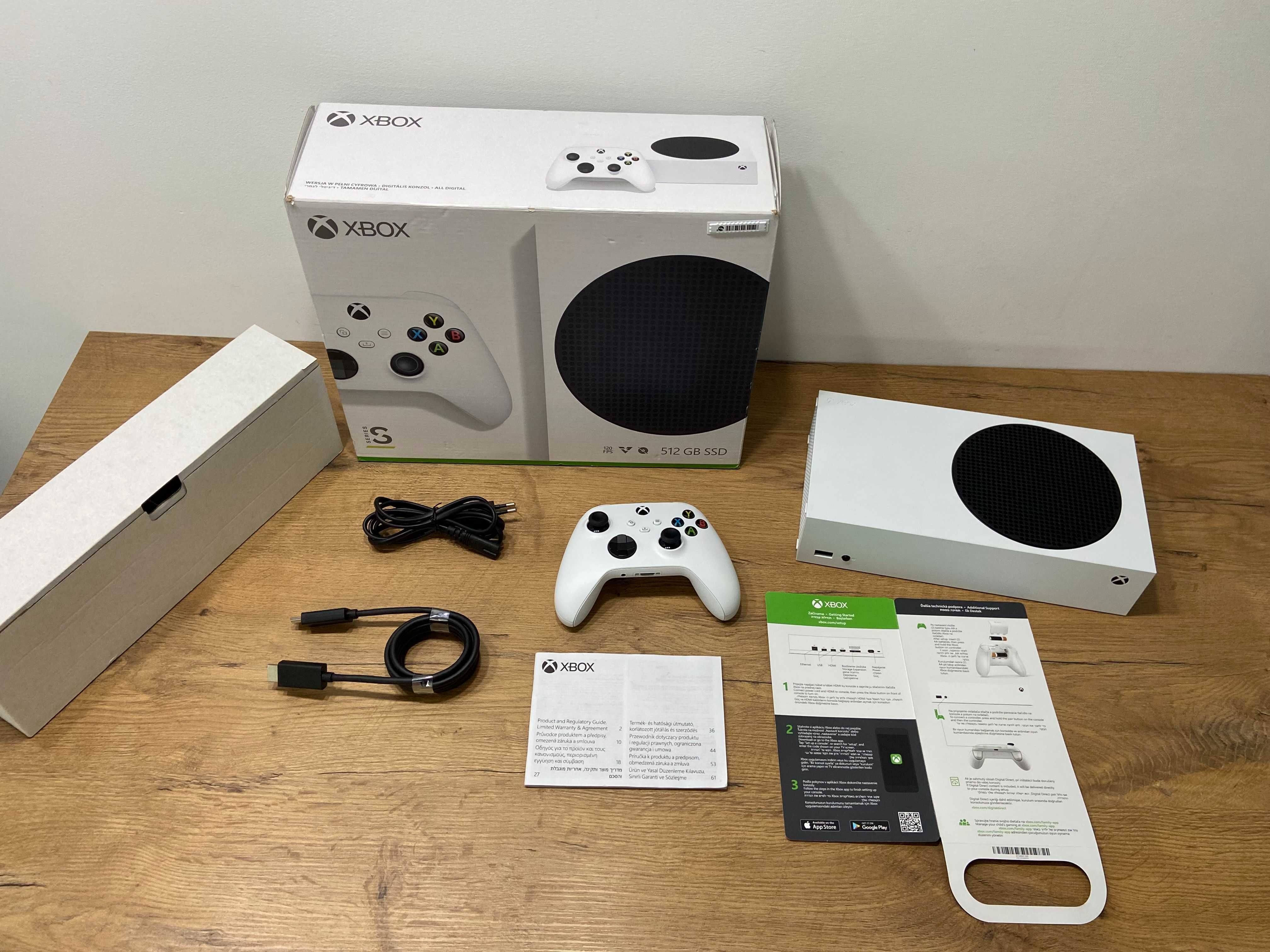 Konsola Xbox Series S 500 GB Oryginalny PAD, Okablowanie