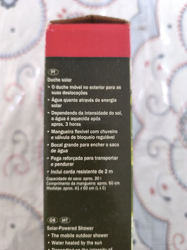 Chuveiro solar 20L