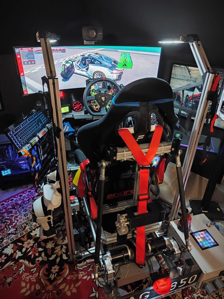 Ruchomy fotel 2dof, basshaker, simracing, fanatec, thrustmaster, moza