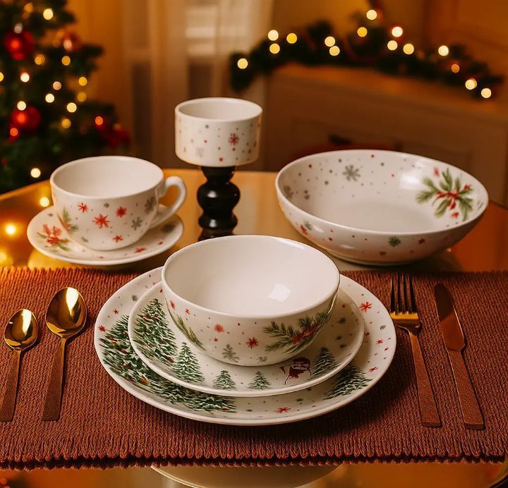 Порцеляновий столовий сервіз на 6 персон, 32 предмети. Фарфоровий