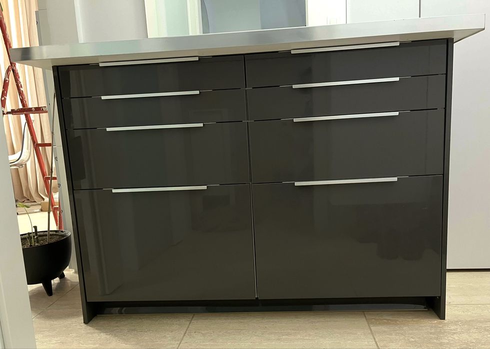 Szafka komoda antracyt połysk 8 szuflad