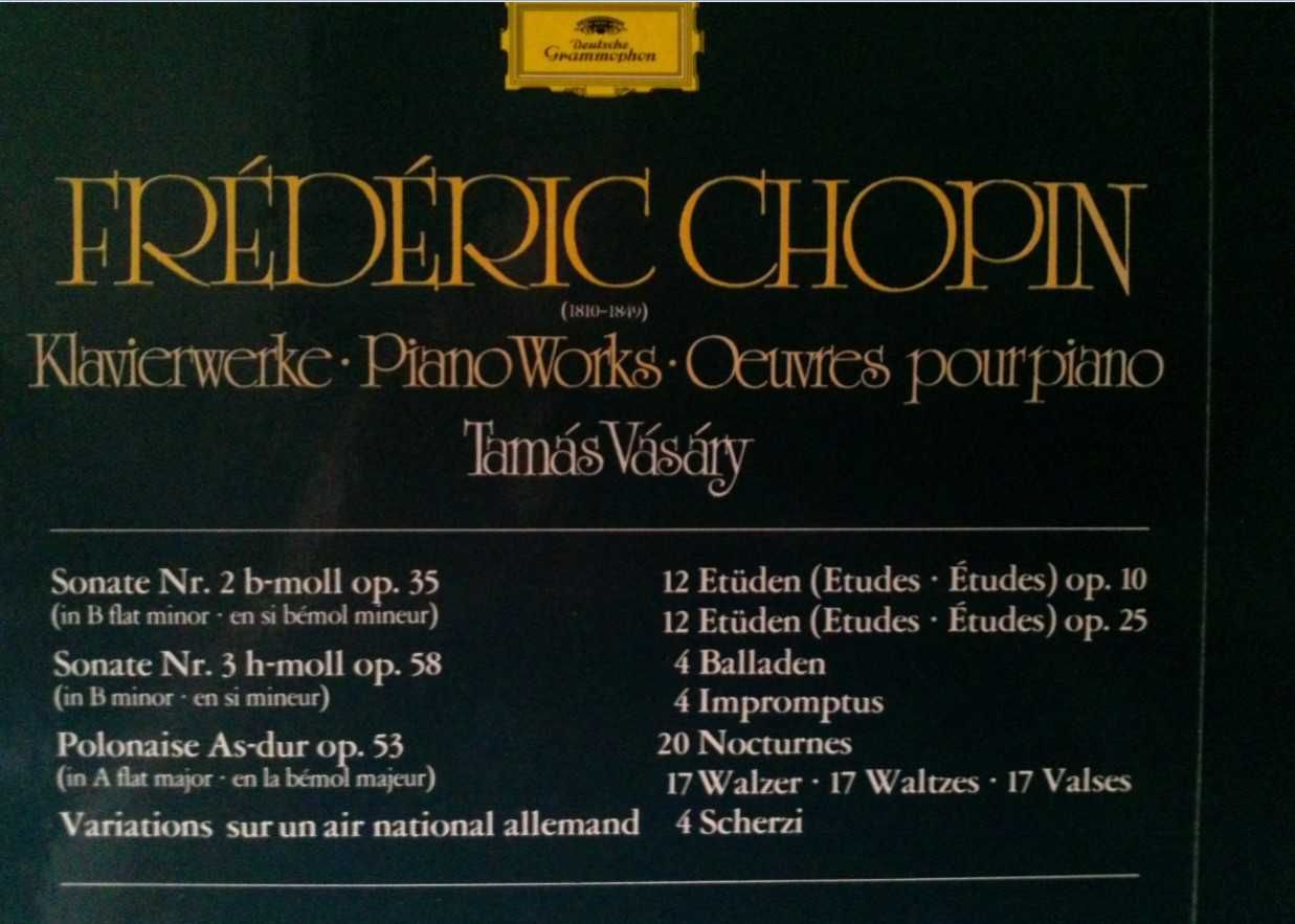 Fryderyk Chopin-Dzieła fortepianowe-Tamas Vasary Box 6Lp. winyl 1977