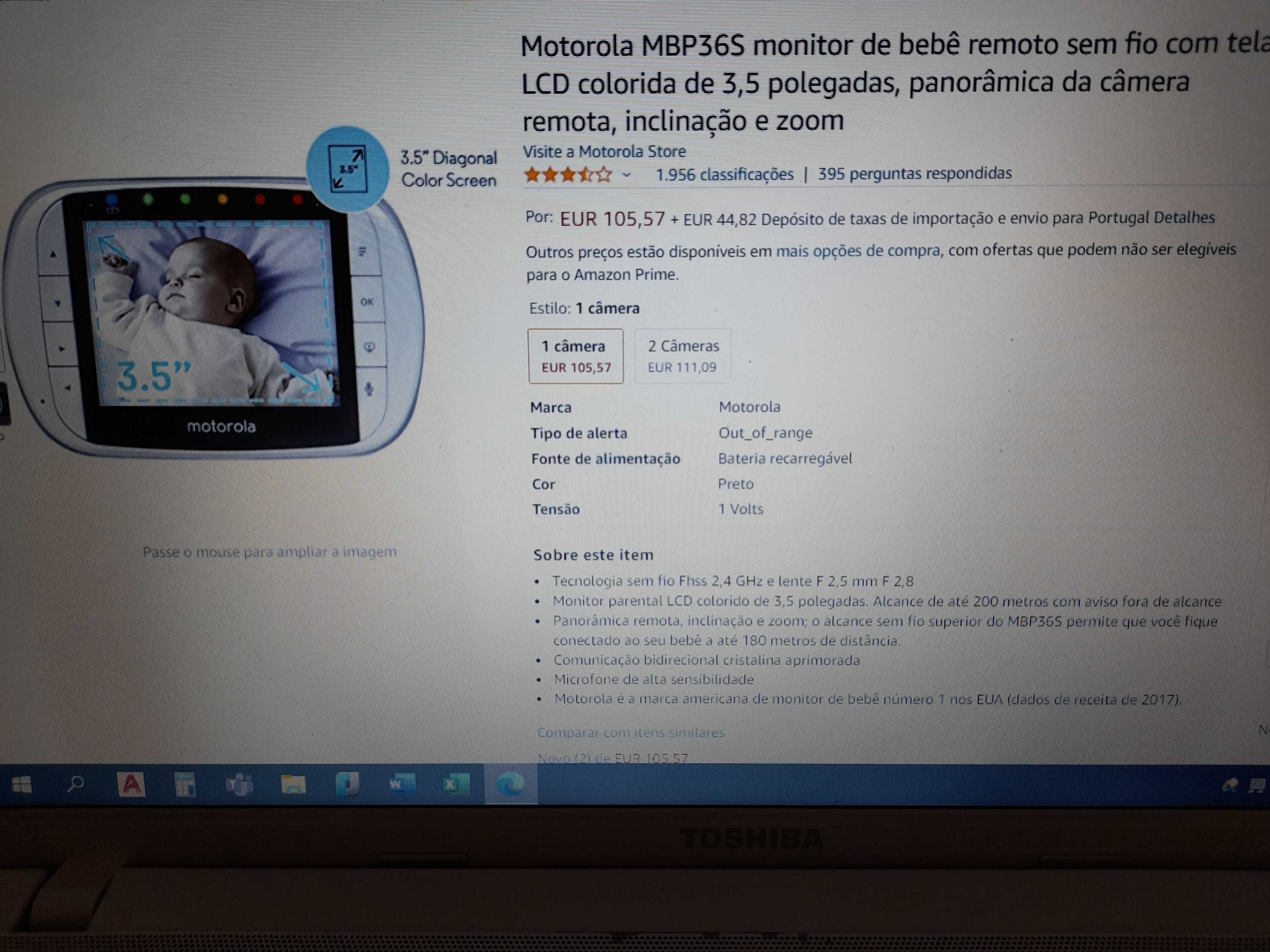 Motorola MBP36S - Monitor de bebé