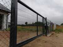 Brama przesuwna 3D 400x173 grafit RAL 7016 ogrodzenie panelowe