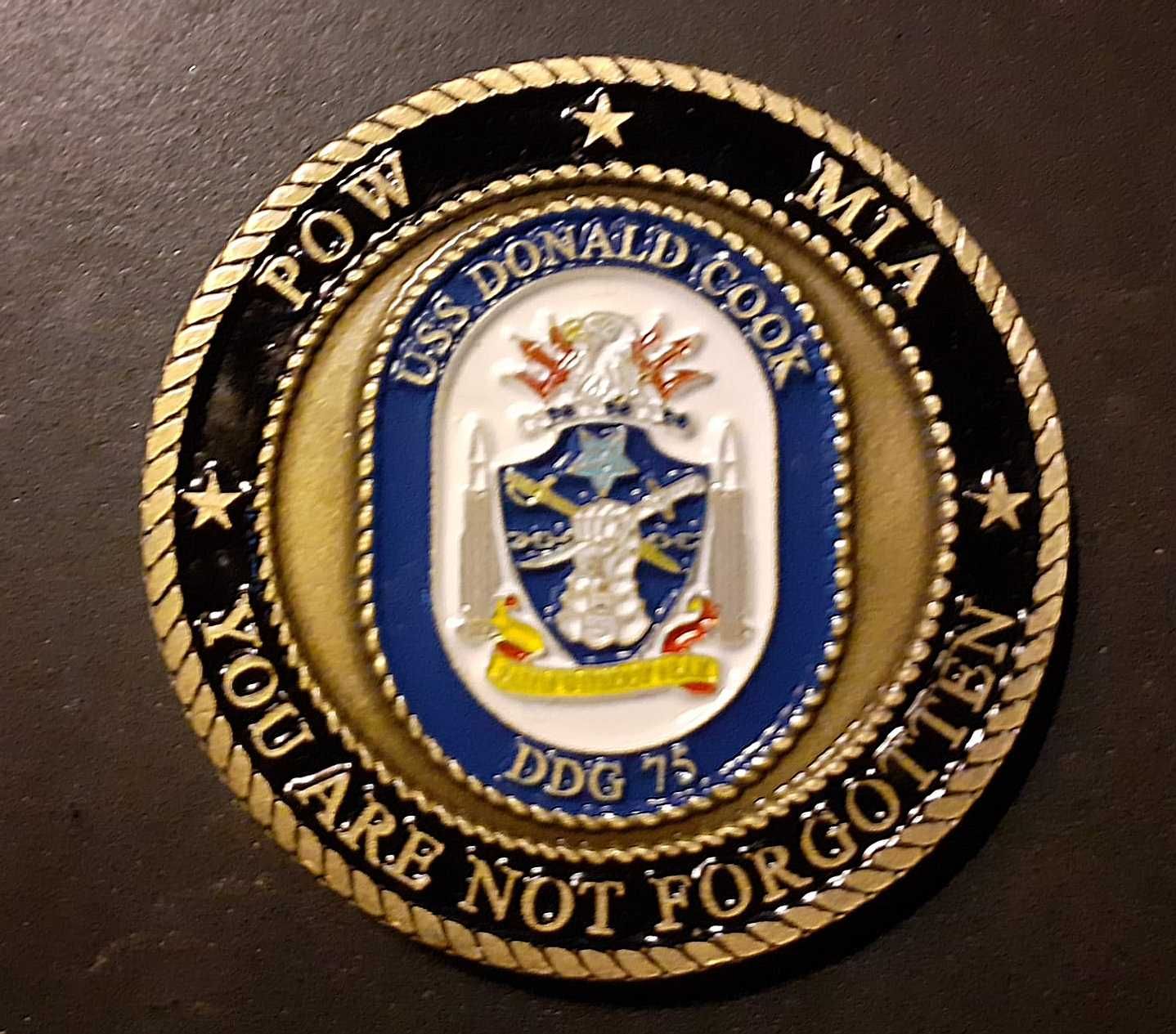 Medalha Challenge Coin made in USA - USS Donald Cook DDG75