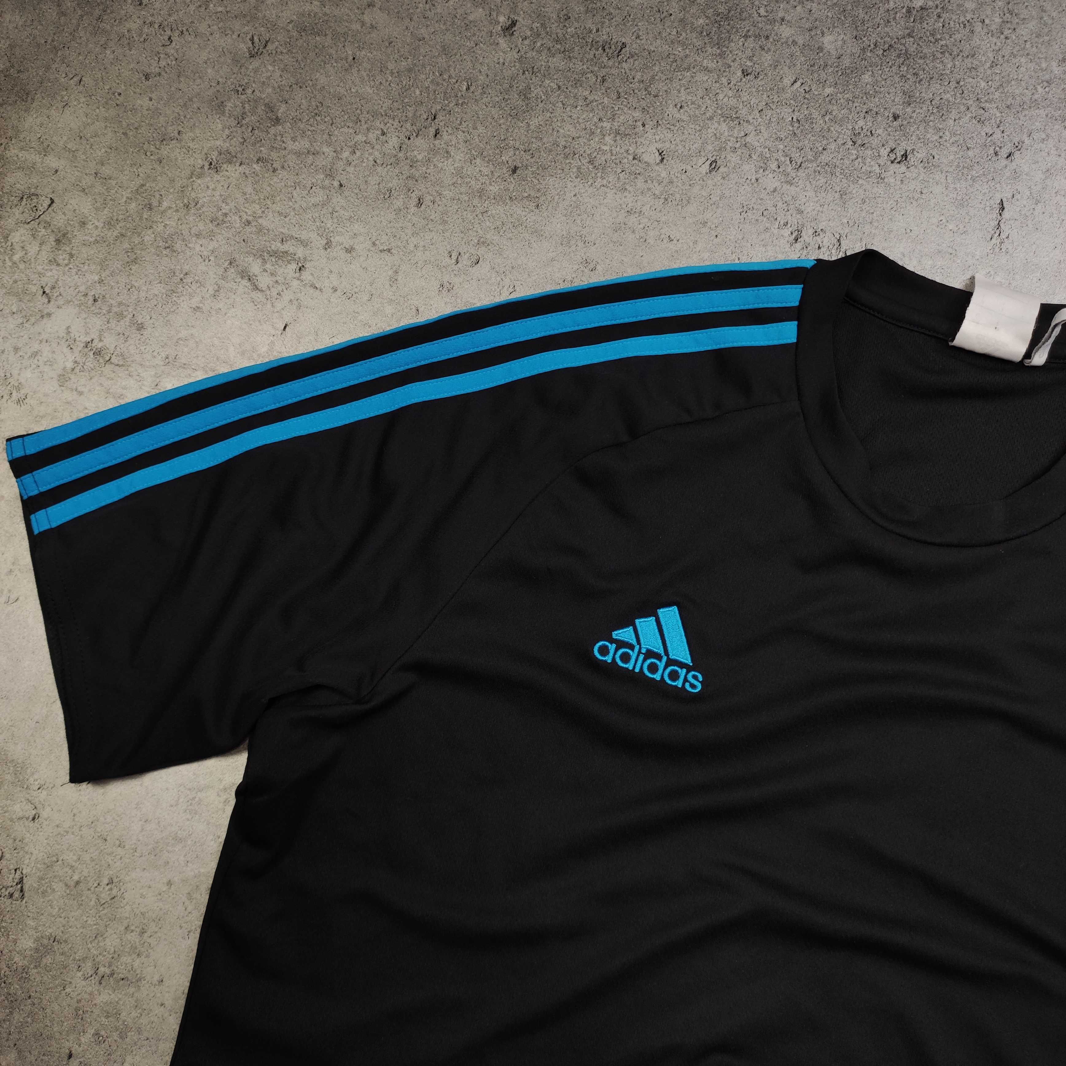 MĘSKA Koszulka Sportowa Trening ClimaCool Logo Czarna GYM Adidas