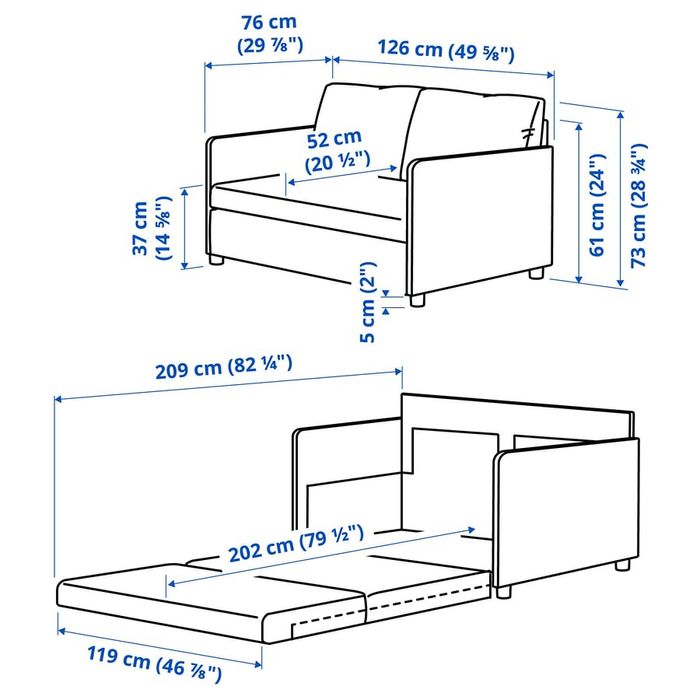 Sofá cama IKEA Cinzento