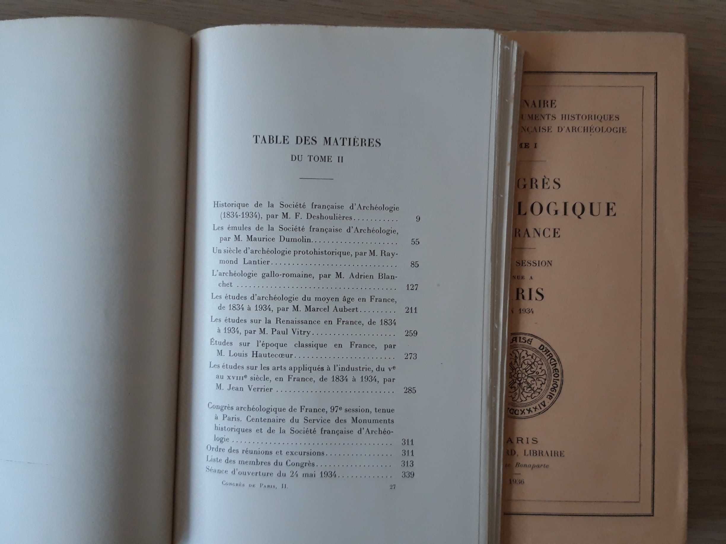 Congrès Archéologique de France, Paris 1934 (2 volumes)