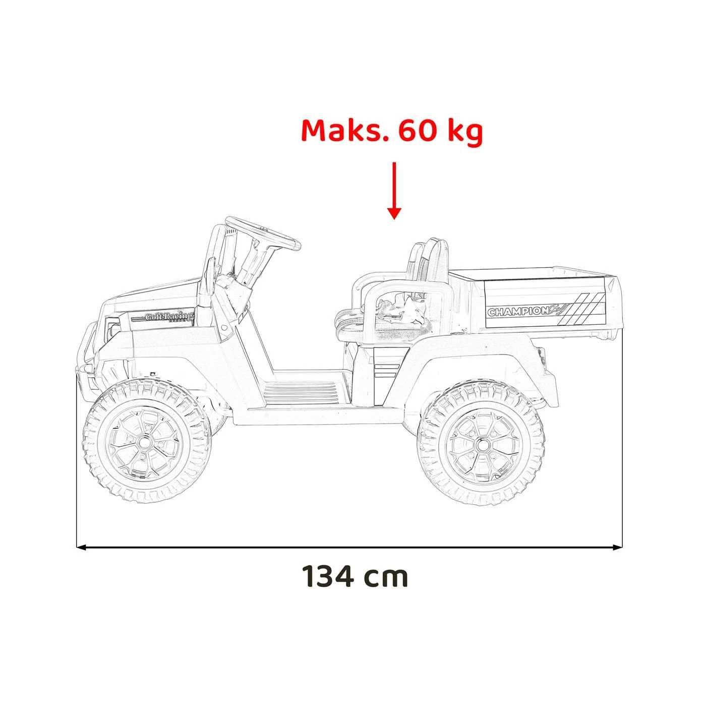 Samochód Jeep Pick-Up Champion na akumulator dla dzieci