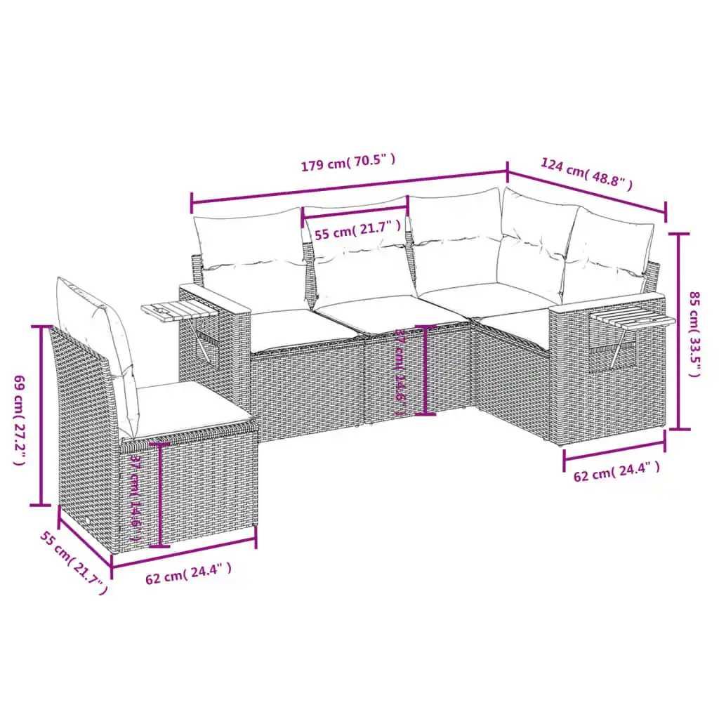 Conjunto de Sofás Jardim C/ Almofadões Vime Mesa Opcional