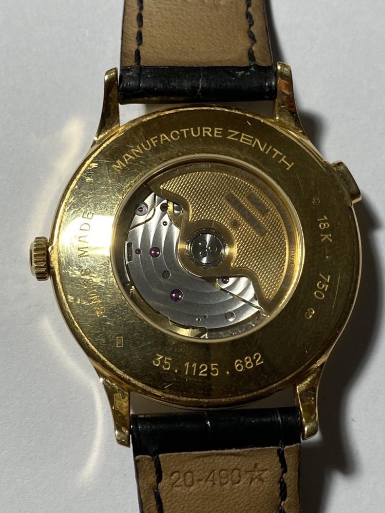 Золотые часы Zenith Elite Dual Time. 6500$