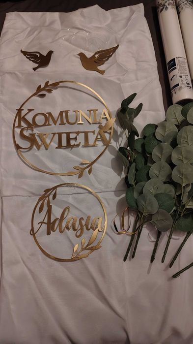 Zestaw ozdób na komunię