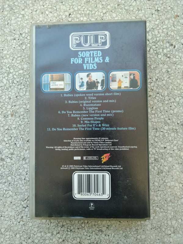 Pulp - Sorted For Films And Vids VHS