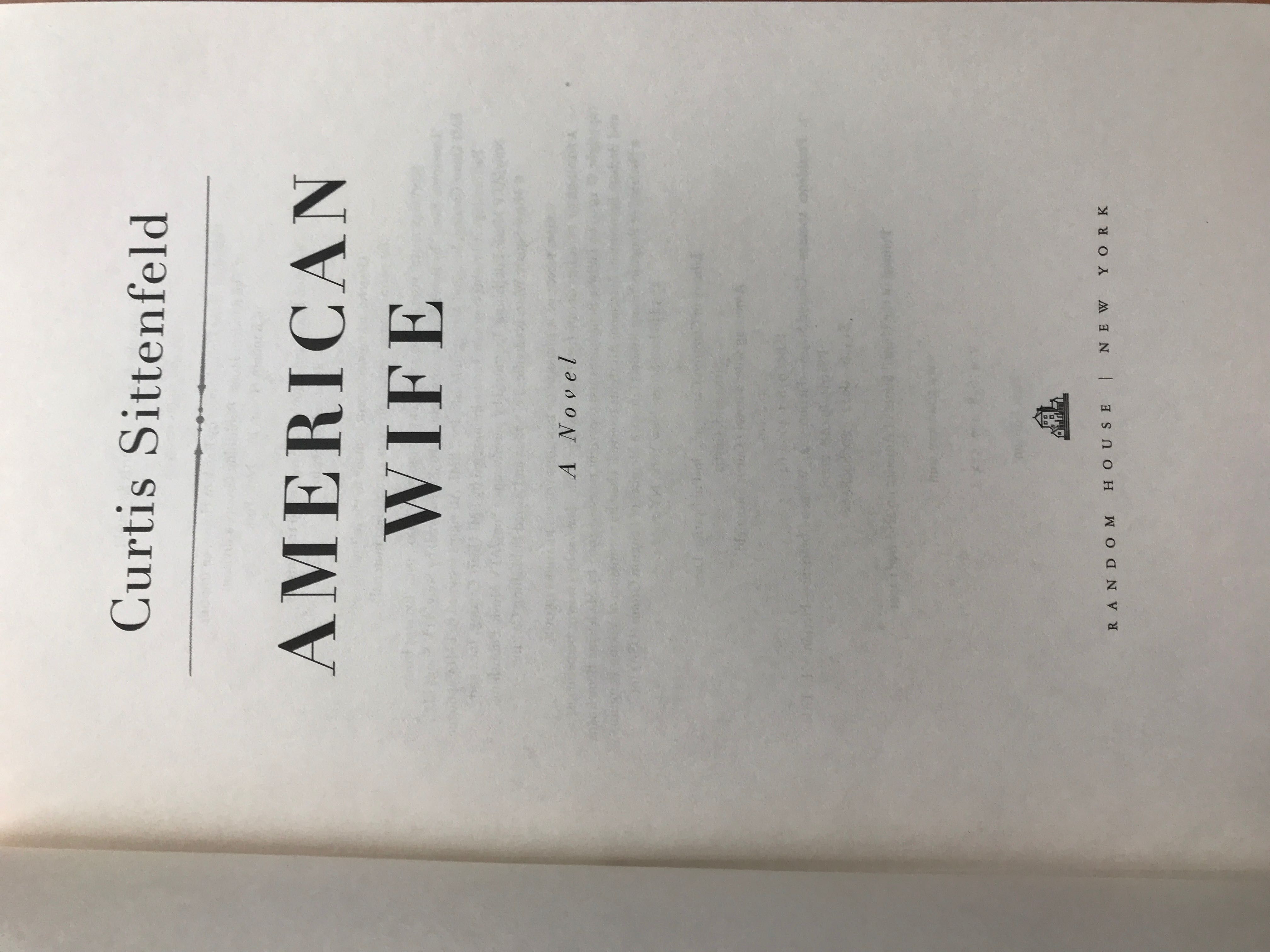American wife Curtis Sittenfeld книга англійською