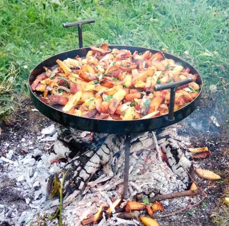 Сковородал из диска бороны. Жаровня сковородка дисковая. Крышка. Чехол